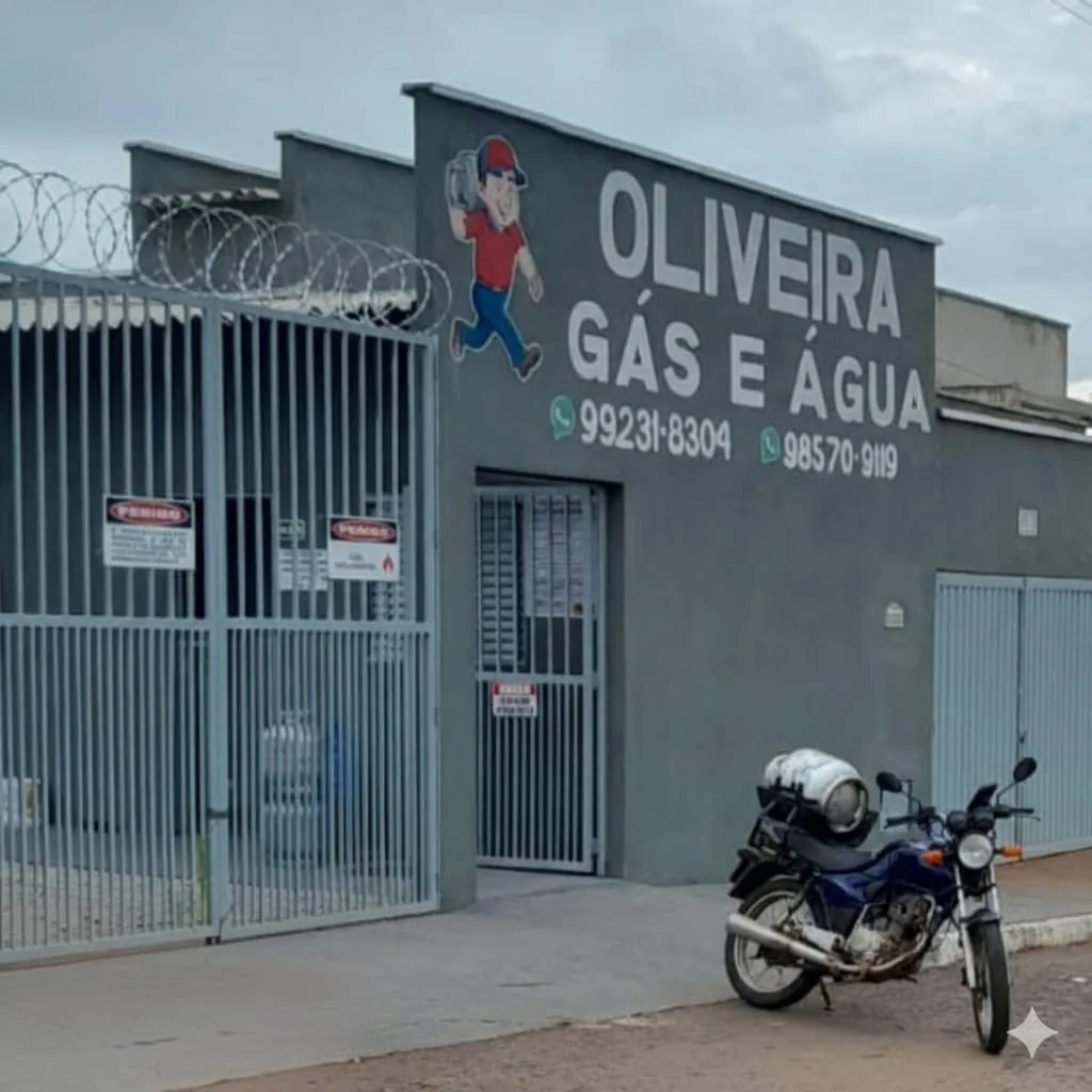 Fachada da Oliveira Gás e Água em Inhumas, Goiás